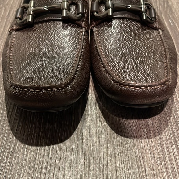 Men’s Brown Ferragamo Loafer Slip On Sz 10.5 - Picture 7 of 10